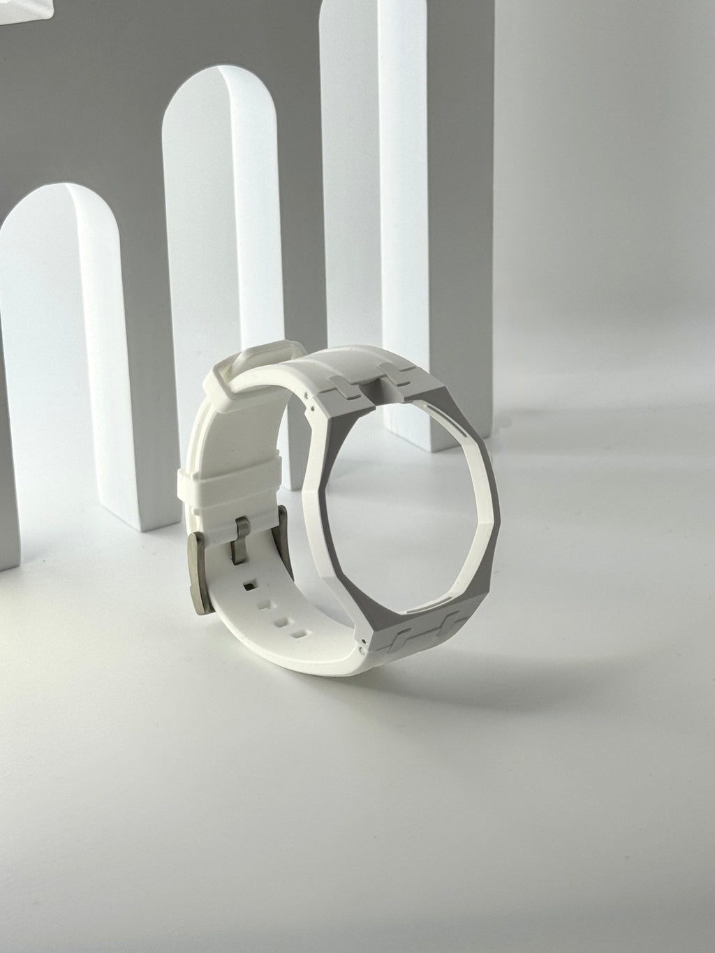 Royal Pop Uhrenarmband Weiß – Biokeramik-Gehäuse & Silikon, kompatibel mit AP x Swatch Taschenuhr