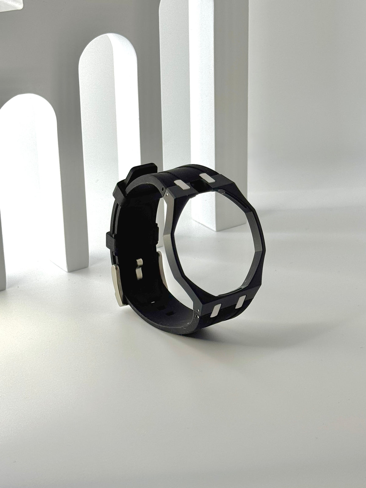 Royal Pop Uhrenarmband Schwarz – Biokeramik-Gehäuse & Silikon, kompatibel mit AP x Swatch Taschenuhr