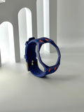 Royal Pop Uhrenarmband Blau-Orange – Biokeramik-Gehäuse & Silikon, kompatibel mit AP x Swatch Taschenuhr
