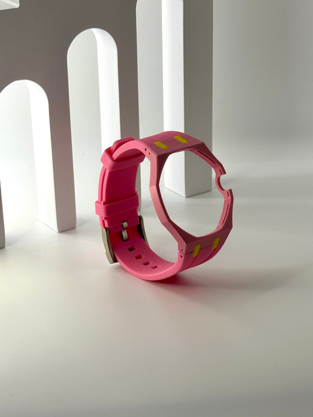 Royal Pop Uhrenarmband Pink – Biokeramik-Gehäuse & Silikon, kompatibel mit AP x Swatch Taschenuhr