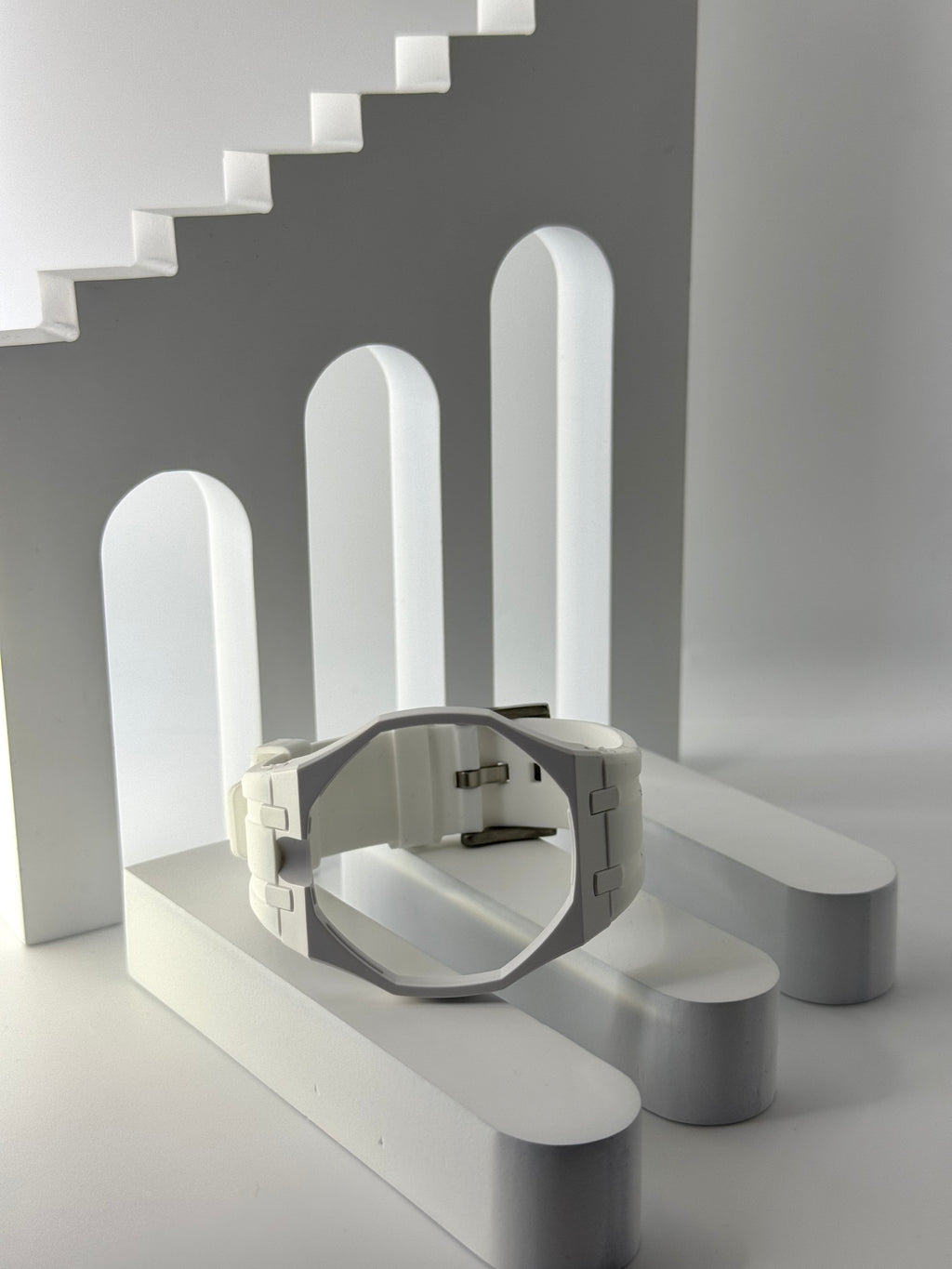 Royal Pop Uhrenarmband Weiß – Biokeramik-Gehäuse & Silikon, kompatibel mit AP x Swatch Taschenuhr