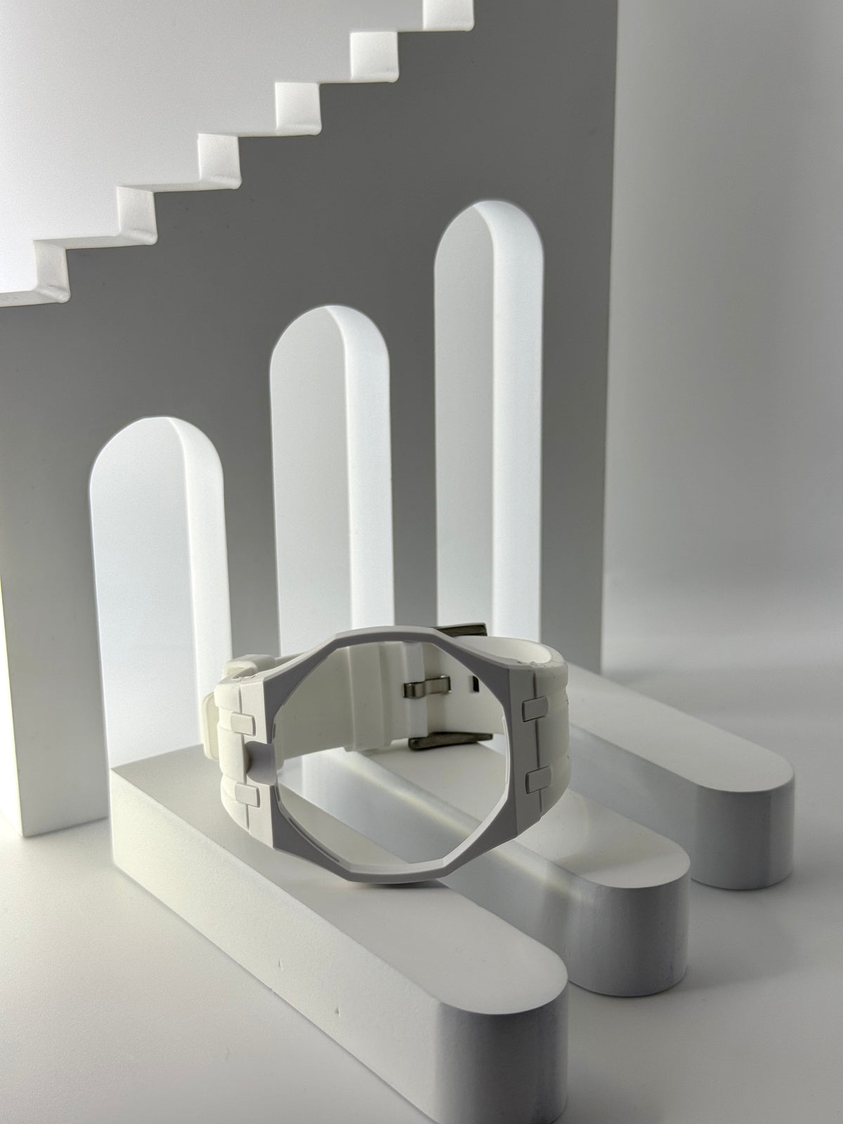 Royal Pop Uhrenarmband Weiß – Biokeramik-Gehäuse & Silikon, kompatibel mit AP x Swatch Taschenuhr