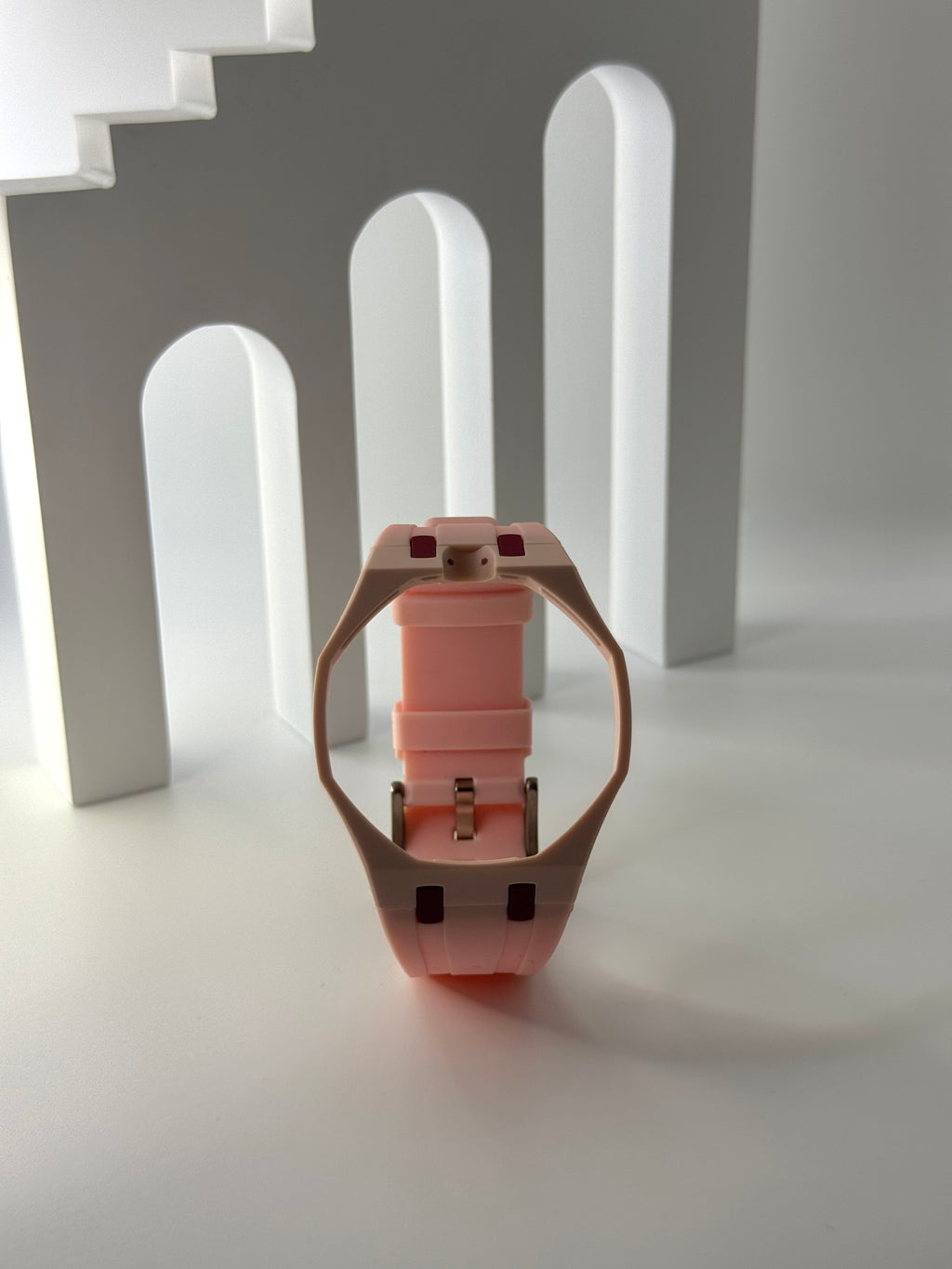 Royal Pop Uhrenarmband Rosa – Biokeramik-Gehäuse & Silikon, kompatibel mit AP x Swatch Taschenuhr